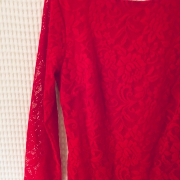 MODA VS Red Floral Lace Sexy Dress L - Picture 4 of 6